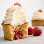 Orange and Raspberry Cupcakes with Prosecco Buttercream Frosting