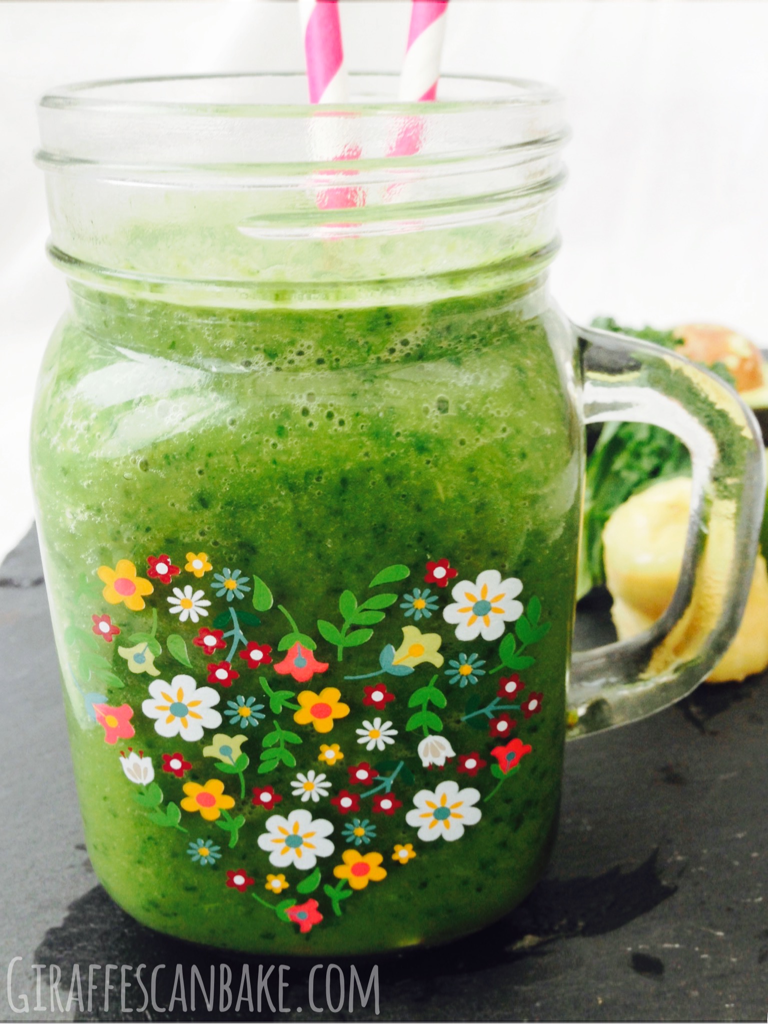 Kale Avocado Banana Smoothie A Tipsy Giraffe