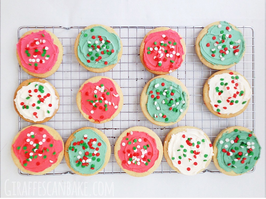 Frosted Shortbread Christmas Cookies - These Frosted Shortbread Christmas Cookies are buttery and sweet, and so easy to make. They're the perfect cookies to make with the kids and leave out for Santa! 