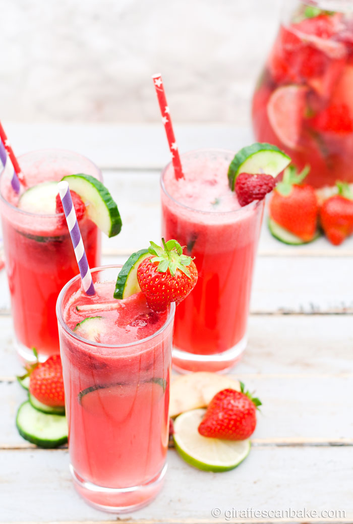 Frisky Summer Punch - a delicious fruit punch made with cucumber and apple bison grass vodka, prosecco and fruit. The perfect summer drink for parties, BBQ's and more. It's so quick and easy to make, you'll be making this punch all summer long!