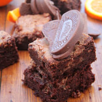 Chocolate Orange Cheesecake Brownies by Giraffes Can Bake - Delicious, fudgy chocolate orange brownies with a chocolate orange cheesecake layer