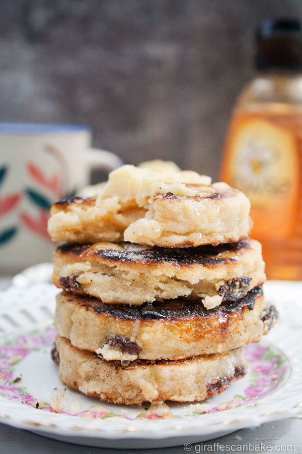Lemon Welsh Cakes with Honey Ginger Whipped Butter - a traditional Welsh tea time treat. Delicious little cakes filled with raisins and cooked on a griddle. Take an untraditional turn by adding a touch of lemon, and serve warm with Honey Ginger Whipped Butter