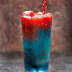 Captain America Slushy Cocktail for Civil War - a red, white and blue layered slushy cocktail to celebrate the release of Captain America: Civil War and to show I am firmly #TeamCap!!