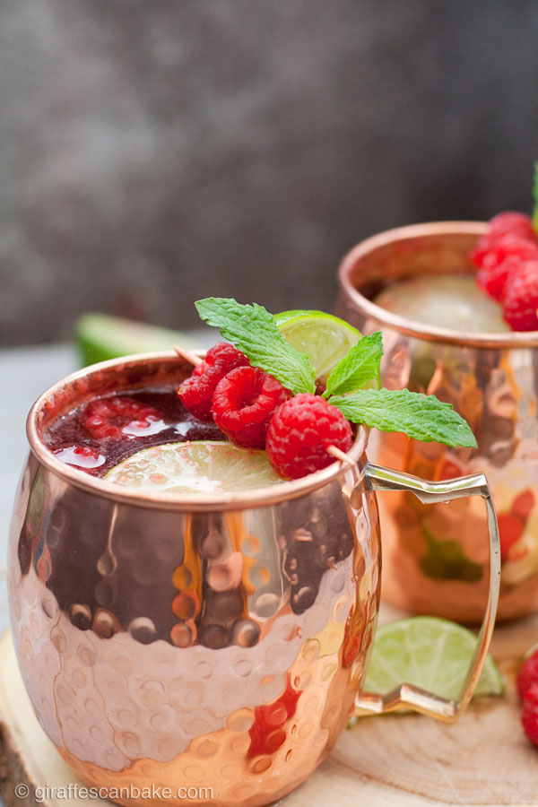 High quality vodka combined with spicy and bubbly ginger ale, fresh lime juice and sweet, tart raspberries in a cold copper mug. This Raspberry Moscow Mule is a summery twist on the classic cocktail.