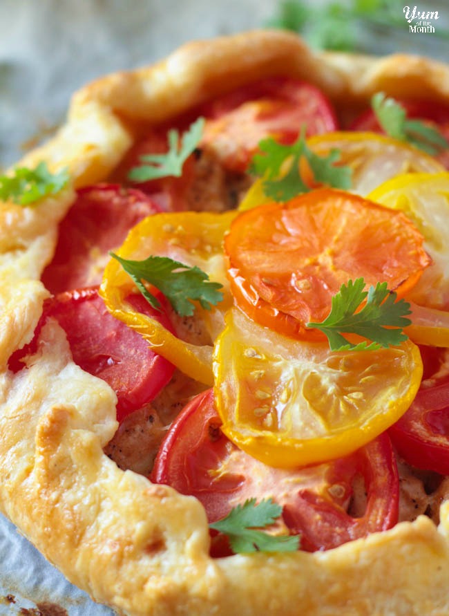 Summer Herbed Chicken and Tomato Galette from I Knead To Eat