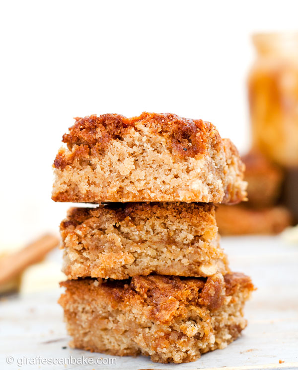 Snickerdoodle Salted Caramel Blondies - These Snickerdoodle Salted Caramel Blondies are the perfect indulgent fall dessert. Delicious, cinnamon packed fudgy blondies, studded with white chocolate chunks and layers of gooey, salted caramel. Top with even more salted caramel for a really decadent dessert! 