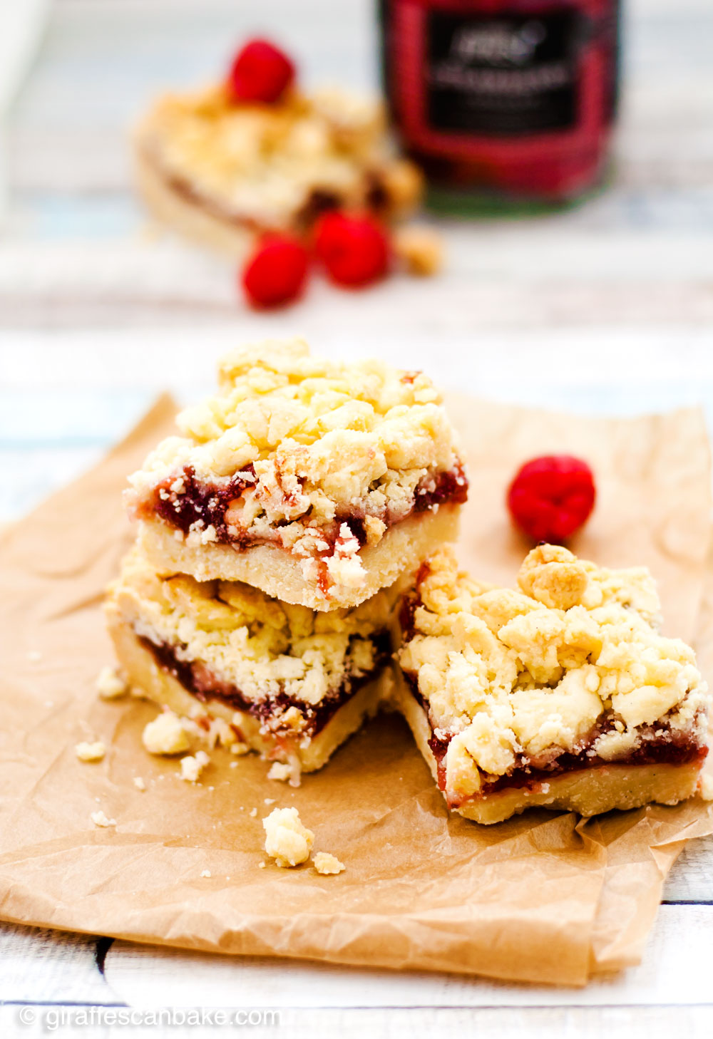Jam Shortbread Cookie Bars Buttery, melt in your mouth shortbread