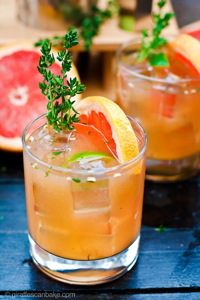 Grapefruit and Thyme Bourbon Smash