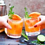 Grapefruit and Thyme Bourbon Smash Cocktail