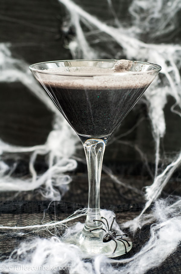 The Black Widow Cocktail is a dark, shimmery, and deceptively sweet cocktail. It is the perfect spooky sipper for Halloween and the next instalment of my Marvel Cocktail Series. It's made with gin, crème de mûre, and black sesame syrup. It's sweet, a little nutty, and visually awesome. 