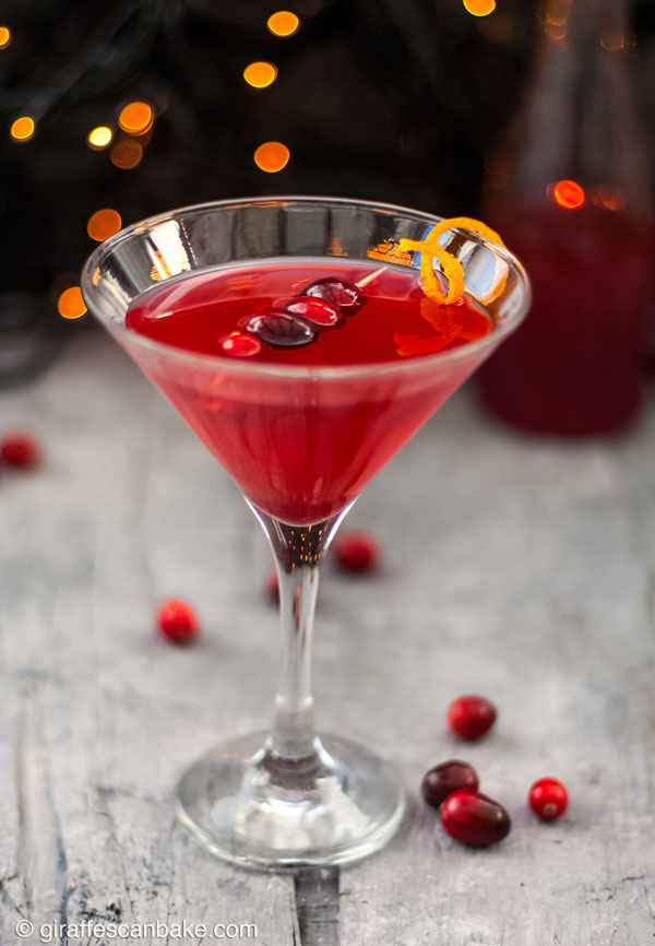 The Cranberry Martini is a sweet and slightly tart festive cocktail, made with a homemade cranberry shrub to give it a little bit of zing! #christmas #cranberry #crantini #martini #cocktails #mixology